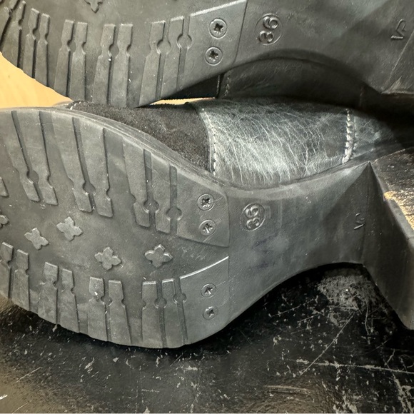 Dromedaries Leather Booties Size 6 36 Black Gray Leather Suede Short Boots Shoes - Picture 10 of 15